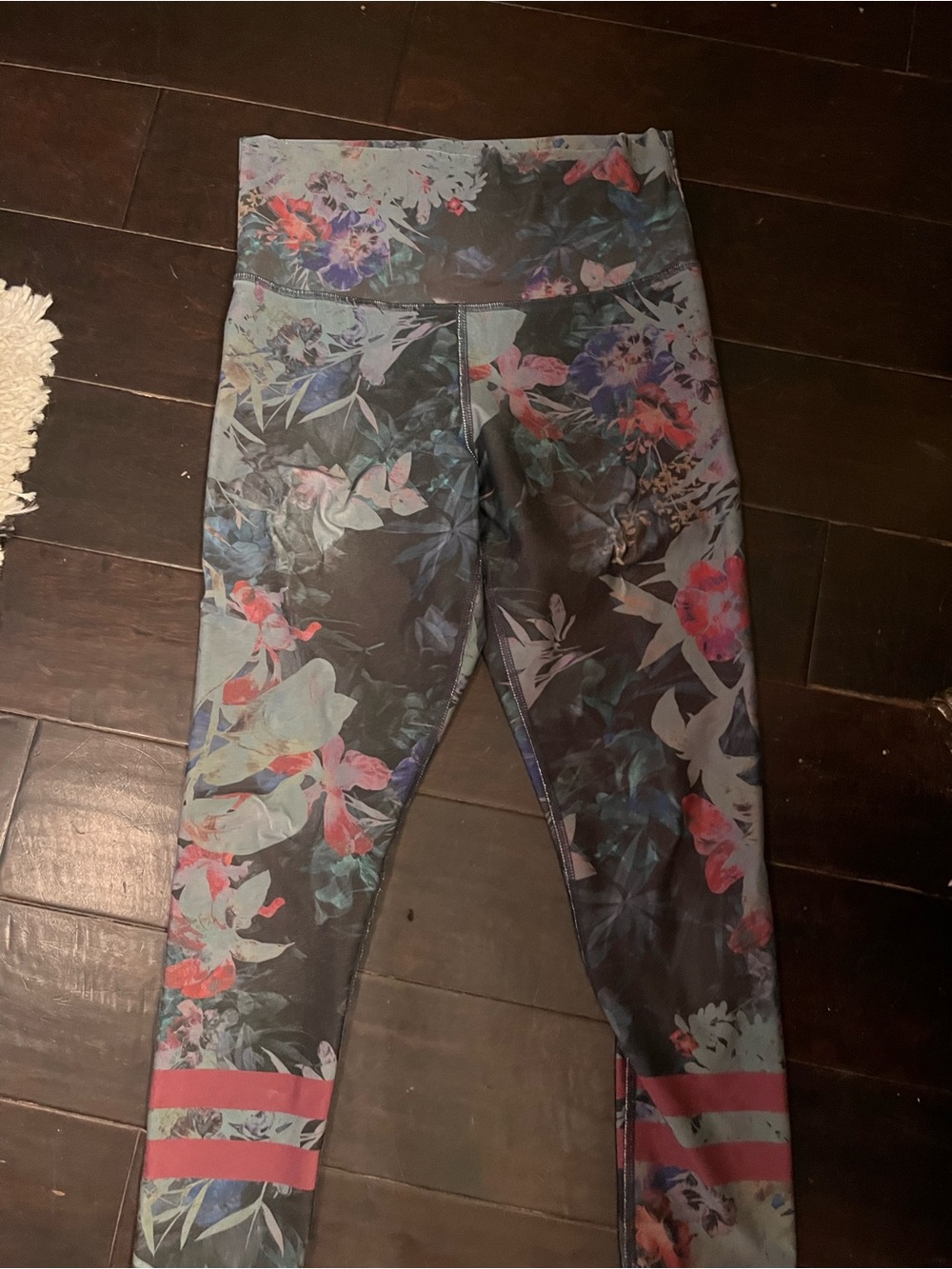 Evolution and Creation Floral Print womens Leggings in Black, Pink, Blue
